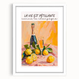 Textured abstract art print in neutral and earth tones, framed with a white mat, suitable for bedroom decor.