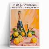 Large black and white stretched canvas featuring a minimalist design of assorted kitchenware, ideal for kitchen wall art.