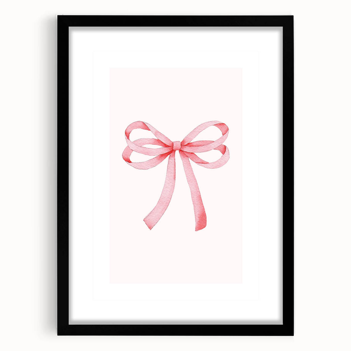 Delicate Pink Ribbon Bow Print - Girls Bedroom Wall Art