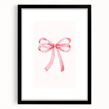 Delicate Pink Ribbon Bow Print - Girls Bedroom Wall Art