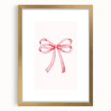 Delicate Pink Ribbon Bow Print - Girls Bedroom Wall Art