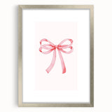 Delicate Pink Ribbon Bow Print - Girls Bedroom Wall Art