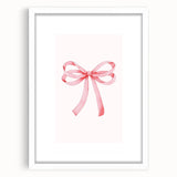 Delicate Pink Ribbon Bow Print - Girls Bedroom Wall Art