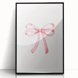 Delicate Pink Ribbon Bow Print - Girls Bedroom Wall Art