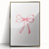 Delicate Pink Ribbon Bow Print - Girls Bedroom Wall Art