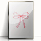 Delicate Pink Ribbon Bow Print - Girls Bedroom Wall Art