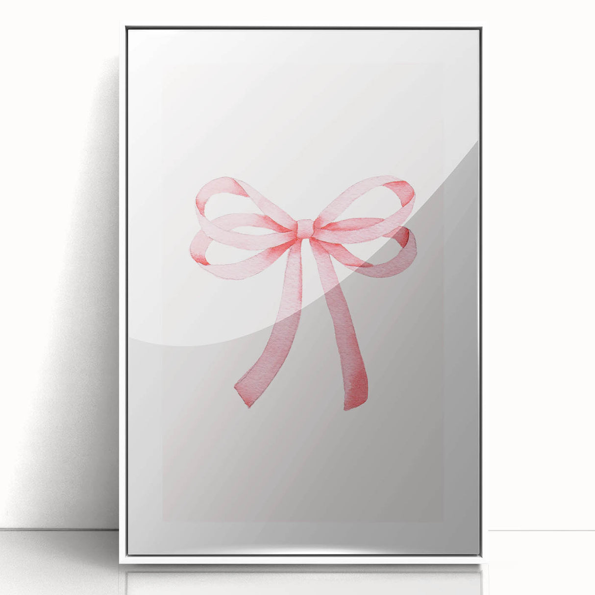 Delicate Pink Ribbon Bow Print - Girls Bedroom Wall Art