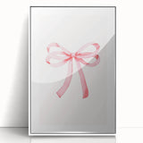 Delicate Pink Ribbon Bow Print - Girls Bedroom Wall Art