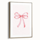 Delicate Pink Ribbon Bow Print - Girls Bedroom Wall Art