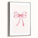 Delicate Pink Ribbon Bow Print - Girls Bedroom Wall Art