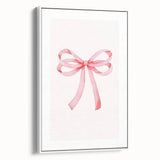 Delicate Pink Ribbon Bow Print - Girls Bedroom Wall Art