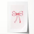 Delicate Pink Ribbon Bow Print - Girls Bedroom Wall Art