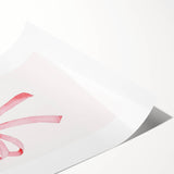 Delicate Pink Ribbon Bow Print - Girls Bedroom Wall Art