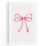 Delicate Pink Ribbon Bow Print - Girls Bedroom Wall Art