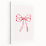 Delicate Pink Ribbon Bow Print - Girls Bedroom Wall Art
