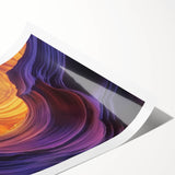 Landscape print showcasing vibrant canyons with rich earthy tones, rolled and ready for display, perfect for home decor enthusiasts and nature lovers.