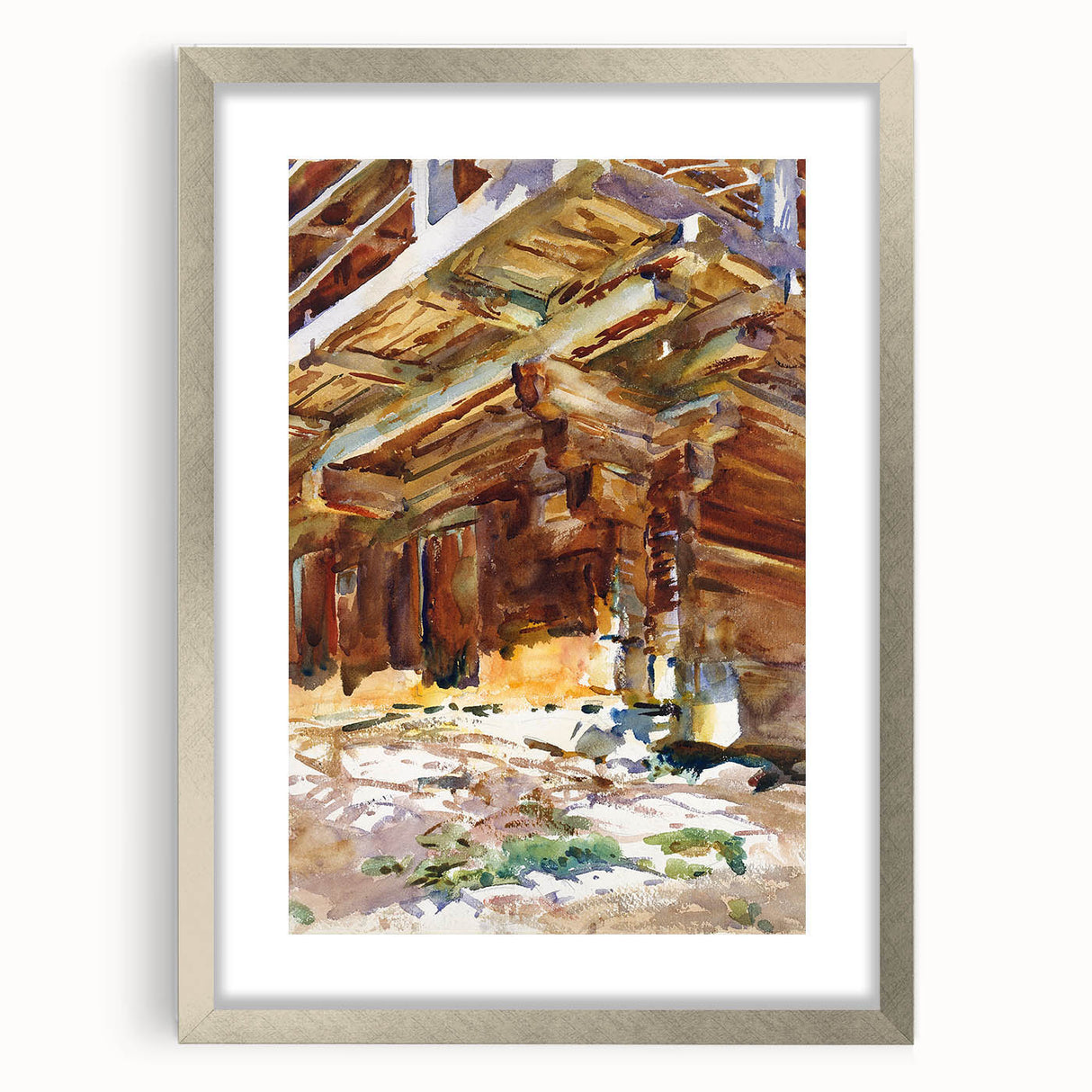 Modern Wall Art - Sunlit Rustic Structure - Contemporary Art Print