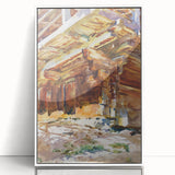 Modern Wall Art - Sunlit Rustic Structure - Contemporary Art Print