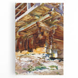Modern Wall Art - Sunlit Rustic Structure - Contemporary Art Print
