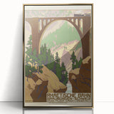 Vintage Switzerland Travel Poster - Rhaetian Railway Viaduct
