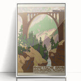 Vintage Switzerland Travel Poster - Rhaetian Railway Viaduct