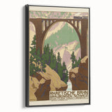 Vintage Switzerland Travel Poster - Rhaetian Railway Viaduct