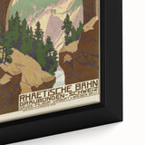 Vintage Switzerland Travel Poster - Rhaetian Railway Viaduct