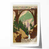 Vintage Switzerland Travel Poster - Rhaetian Railway Viaduct
