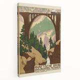Vintage Switzerland Travel Poster - Rhaetian Railway Viaduct