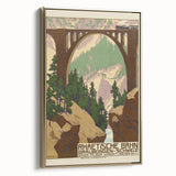 Vintage Switzerland Travel Poster - Rhaetian Railway Viaduct