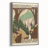 Vintage Switzerland Travel Poster - Rhaetian Railway Viaduct