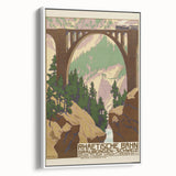 Vintage Switzerland Travel Poster - Rhaetian Railway Viaduct