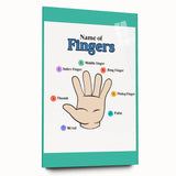Kids Educational Wall Art - Finger Names Learning Poster