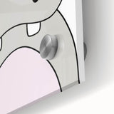 Be Happy Hippo Nursery Wall Art – Baby Room & Kids Decor Print