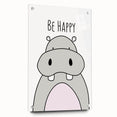 Be Happy Hippo Nursery Wall Art – Baby Room & Kids Decor Print