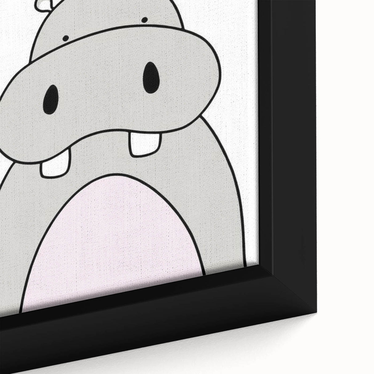 Be Happy Hippo Nursery Wall Art – Baby Room & Kids Decor Print