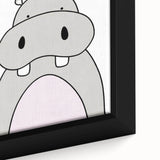 Be Happy Hippo Nursery Wall Art – Baby Room & Kids Decor Print