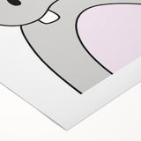 Be Happy Hippo Nursery Wall Art – Baby Room & Kids Decor Print