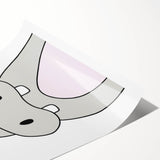 Be Happy Hippo Nursery Wall Art – Baby Room & Kids Decor Print