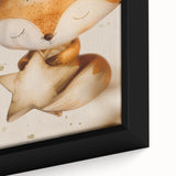 Fox with Star - Kids Room Wall Art Canvas and Framed Options