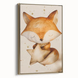 Fox with Star - Kids Room Wall Art Canvas and Framed Options