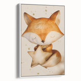 Fox with Star - Kids Room Wall Art Canvas and Framed Options