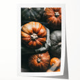 Extra large rolled print of autumn-themed floral art in warm orange and red tones, ideal for dining room wall decor.