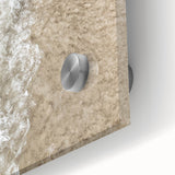 Large abstract wall art in vibrant orange and yellow tones on acrylic, ideal for dining room art.