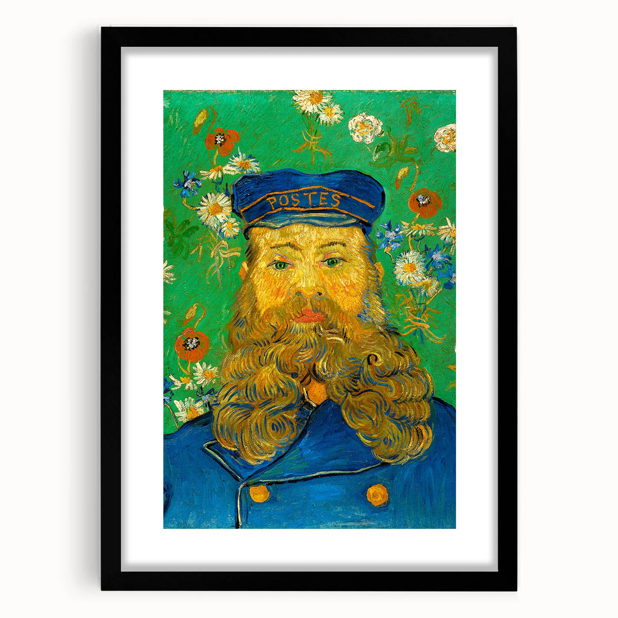 Extra large abstract art print with vibrant, colorful textured patterns on a black framed canvas.