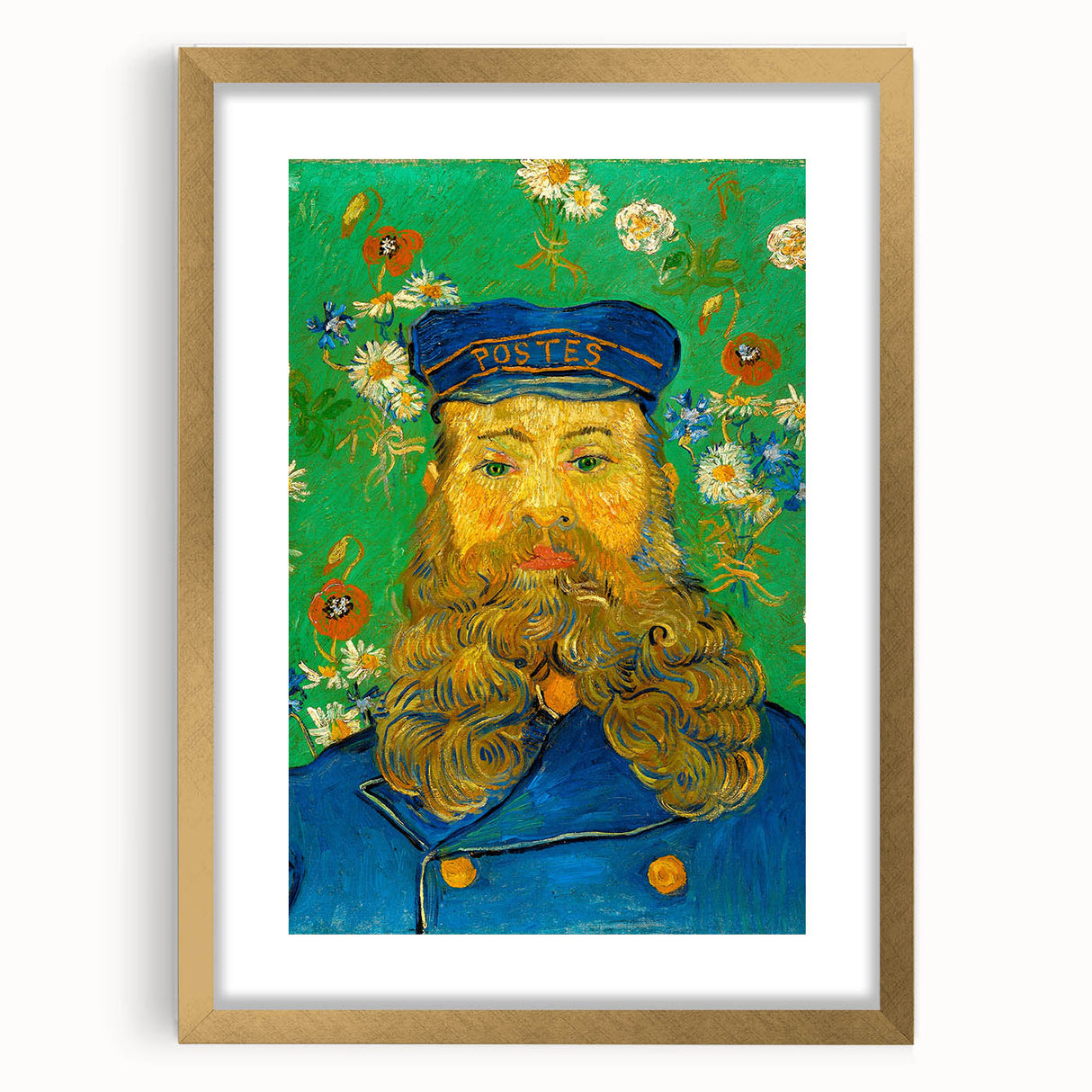 Abstract art print featuring swirling shades of blue and yellow on a framed canvas, ideal for dining room decor.