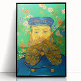 Large abstract wall art, featuring swirling blue and yellow tones on a framed acrylic, ideal for modern art wall decor.