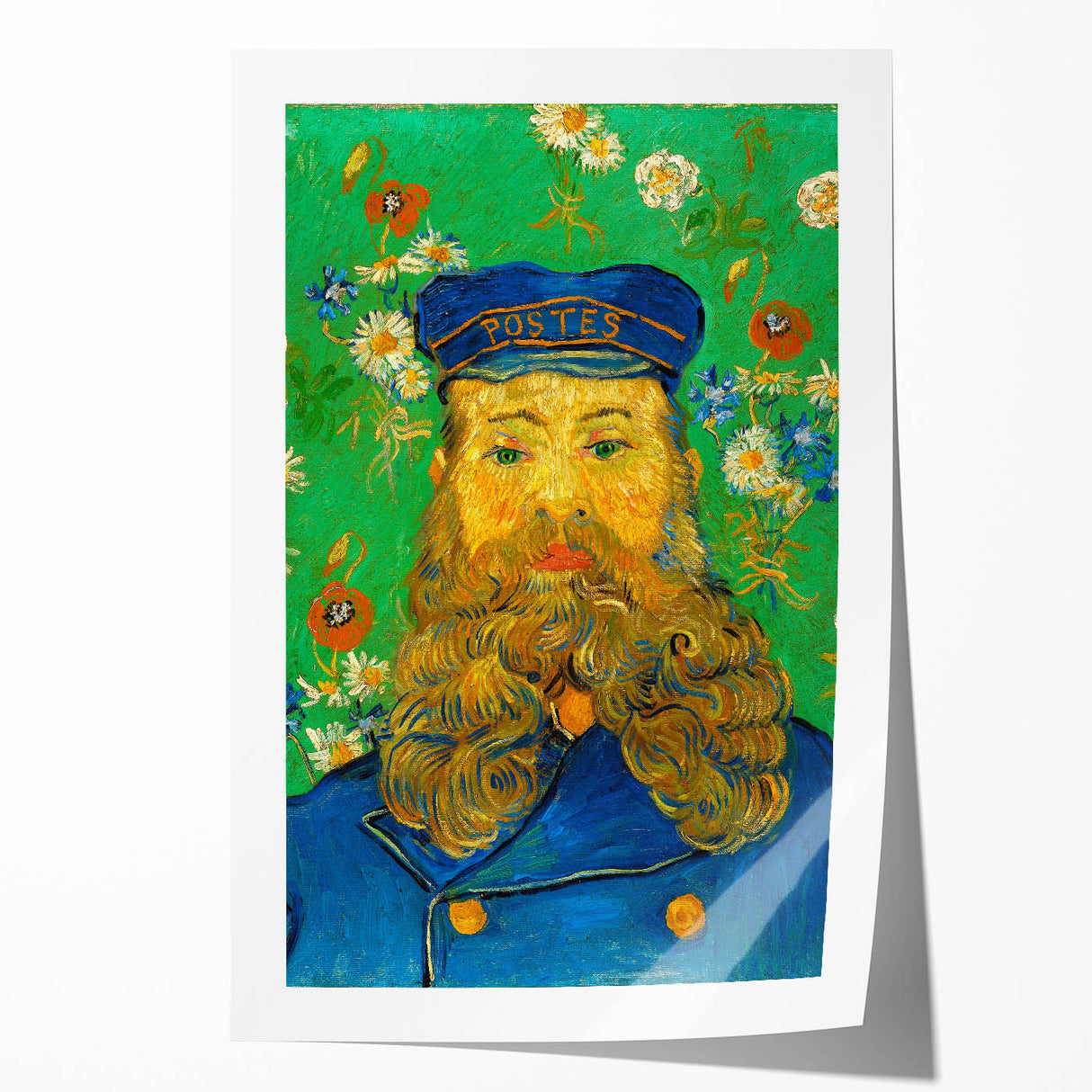 Extra large rolled canvas print featuring Van Gogh-inspired floral art in vibrant colors, ideal for art wall dining room.