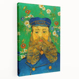 Vincent van Gogh inspired stretched canvas featuring swirling blue and yellow tones, ideal for kitchen wall art.