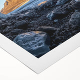 Rolled canvas artwork showcasing a stunning landscape of mystical caves with intricate details and vibrant colors, ideal for home decor or art enthusiasts. Packaged securely in a durable cardboard tube for safe shipping.